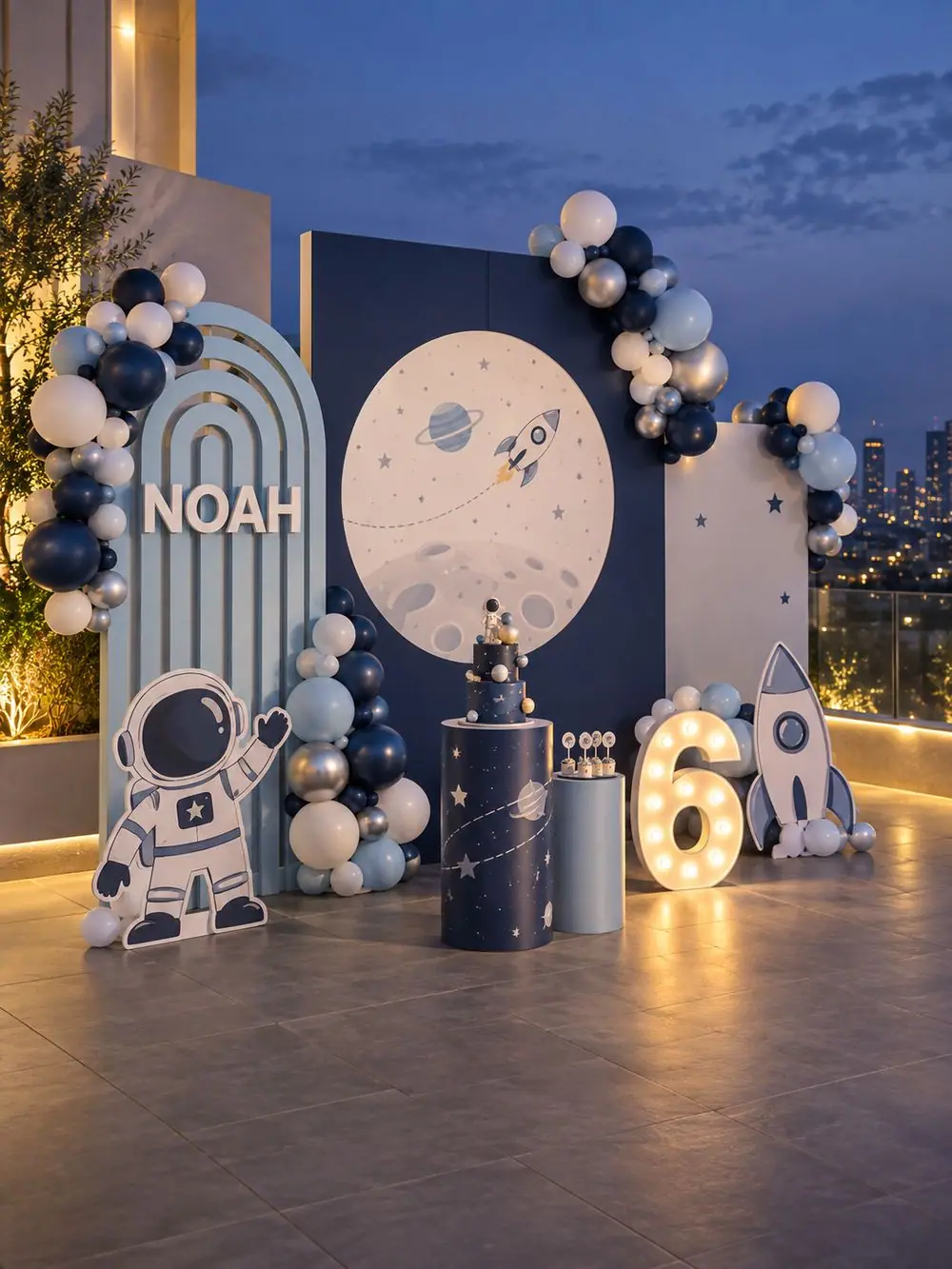 Package 2: 4.5 m wide birthday backdrop example