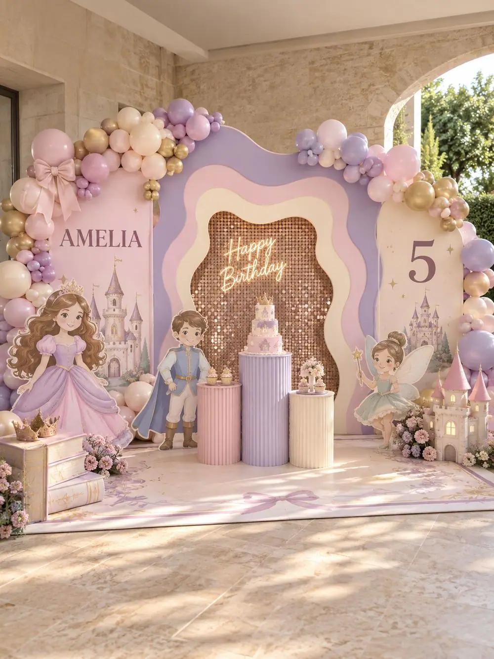 Package 3: 6 m wide birthday backdrop example