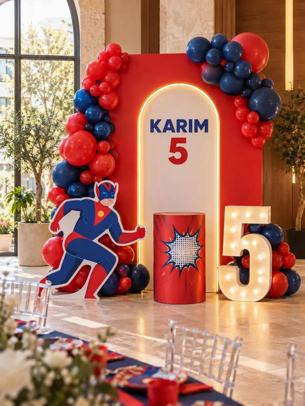 Package 1: 2 m wide birthday backdrop example
