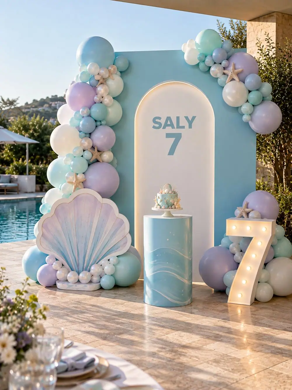 Under the Sea birthday decoration, Package 1 (2 m wide) setup